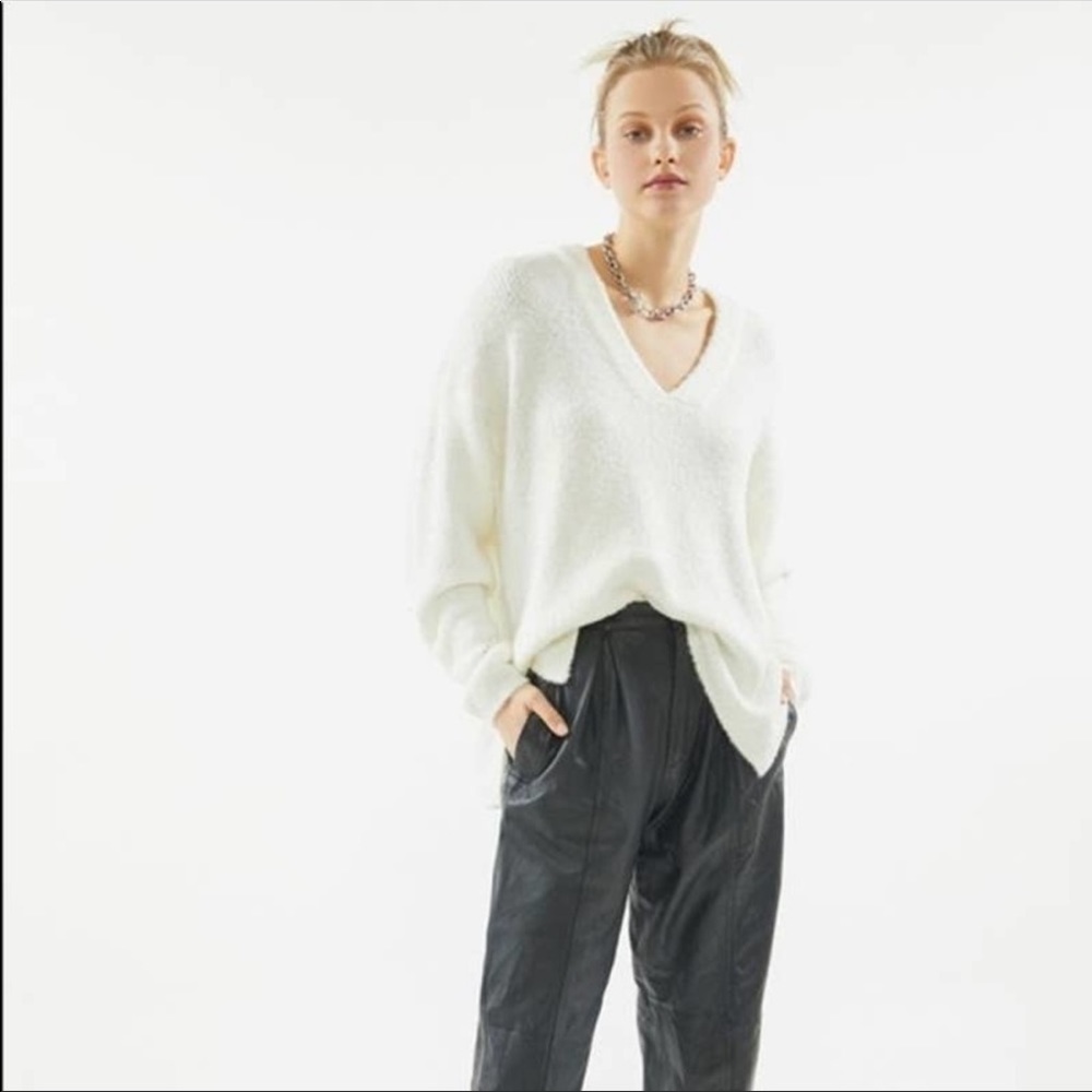 Urban Outfitters White V Neck Sweater